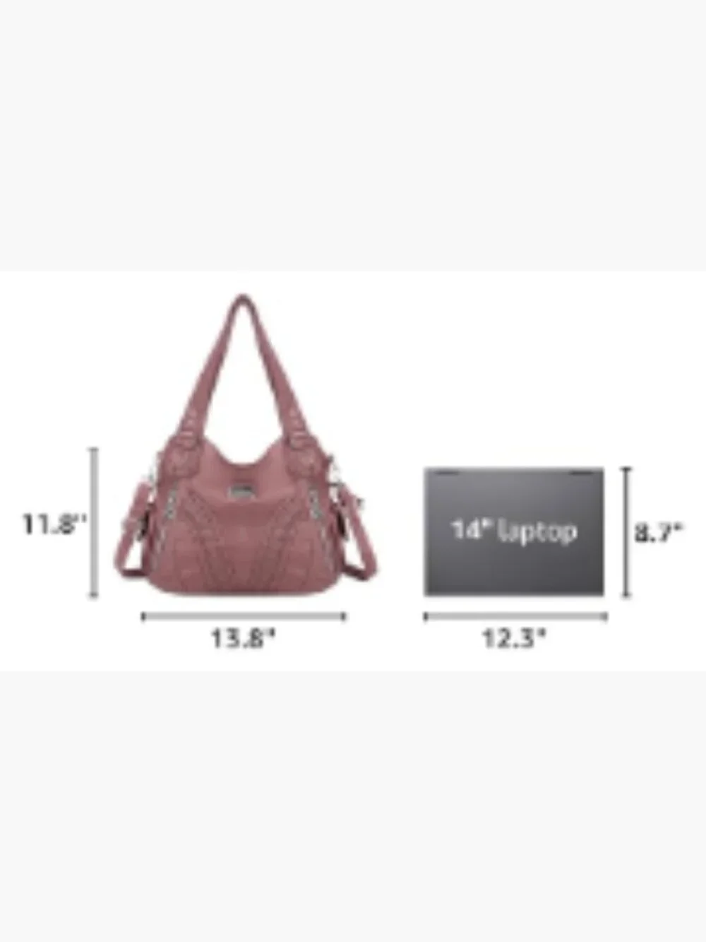 Washed Synthetic Leather Tote Shoulder Bag Satchel Purses